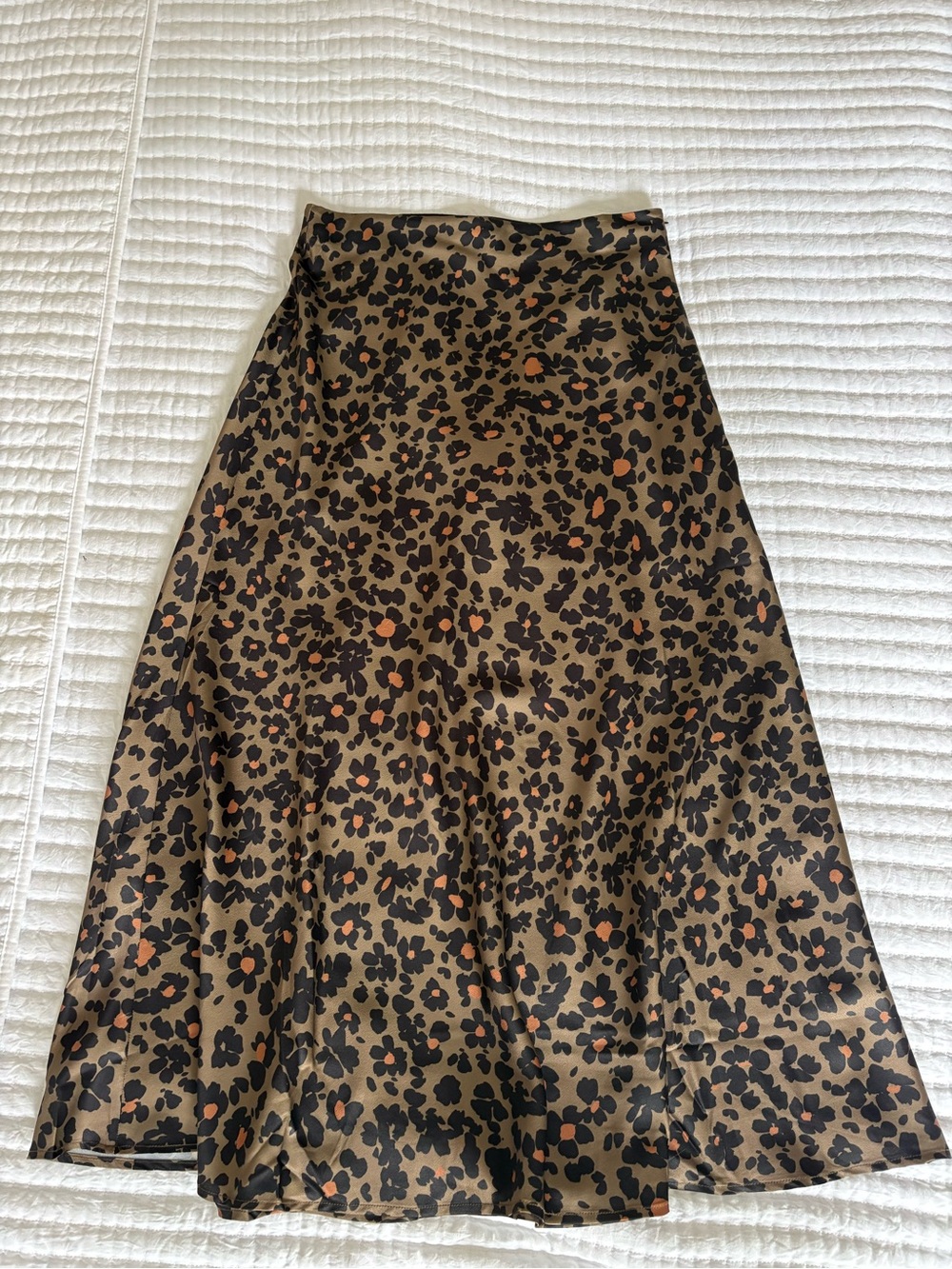 Molly Bracken Leopard Print Mini Skirt in Brown and Black with Rust Accents